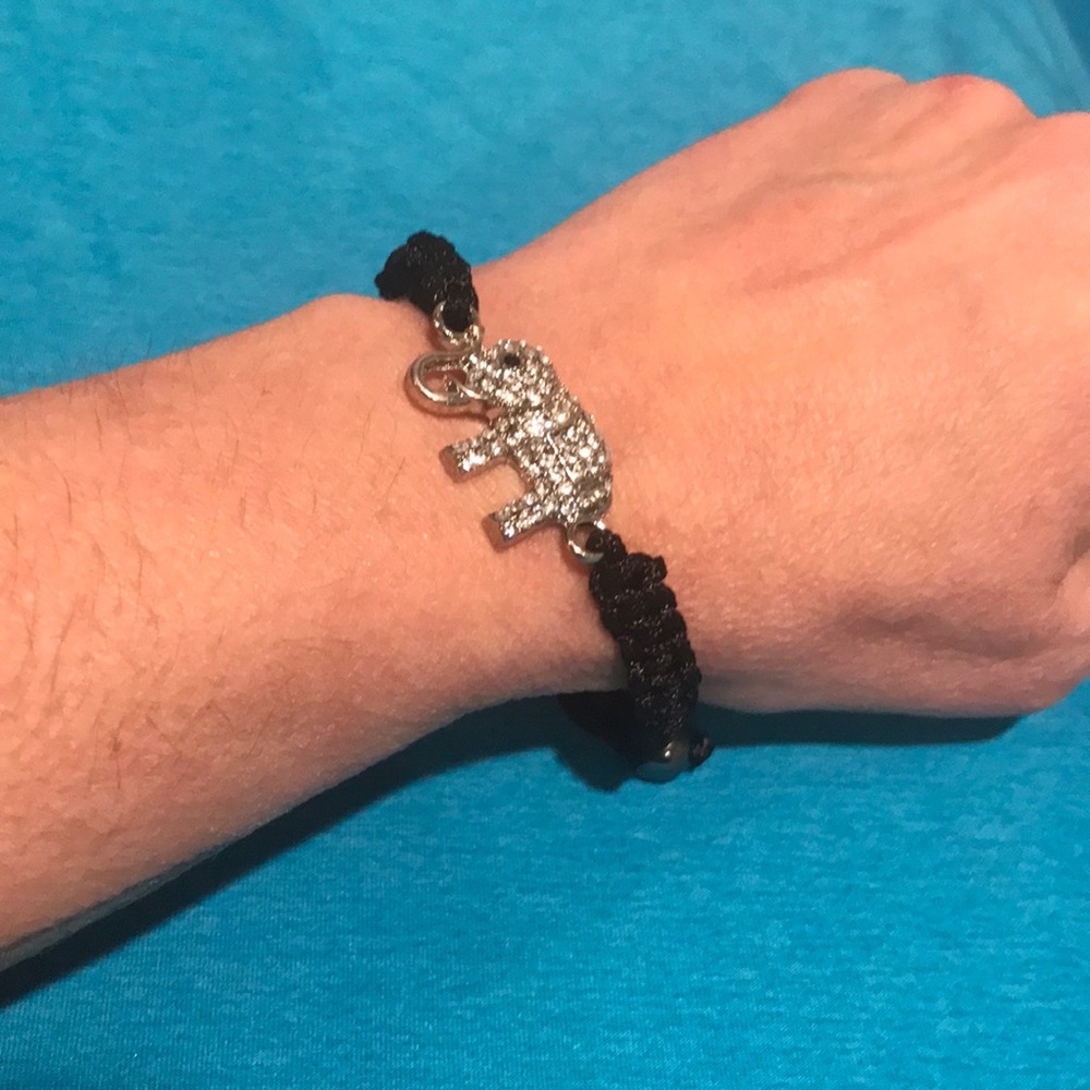Bracelet slip pewter elephant